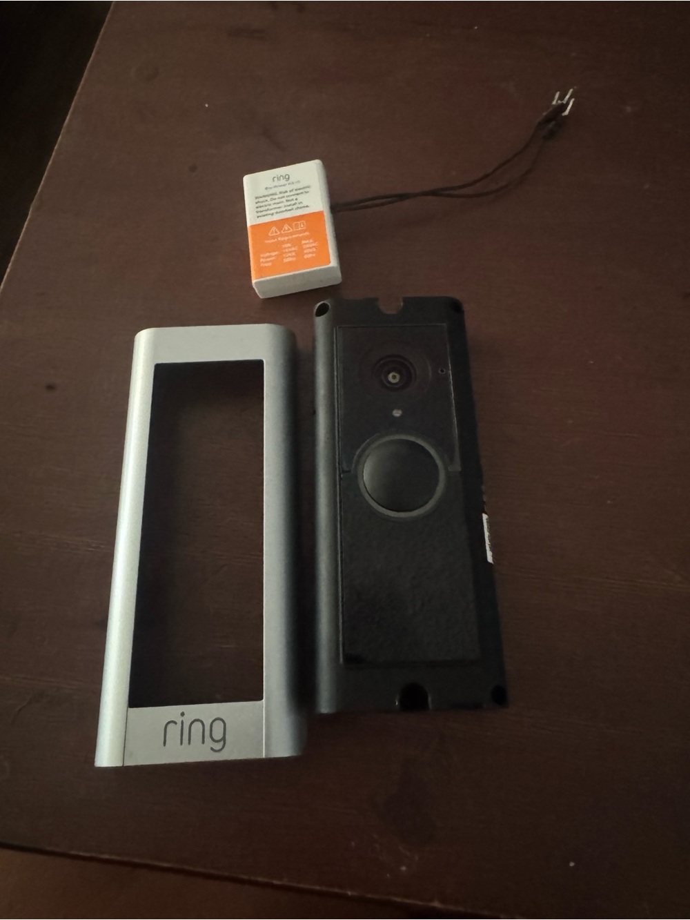 Ring Doorbell Rear Module in Black with Orange Label